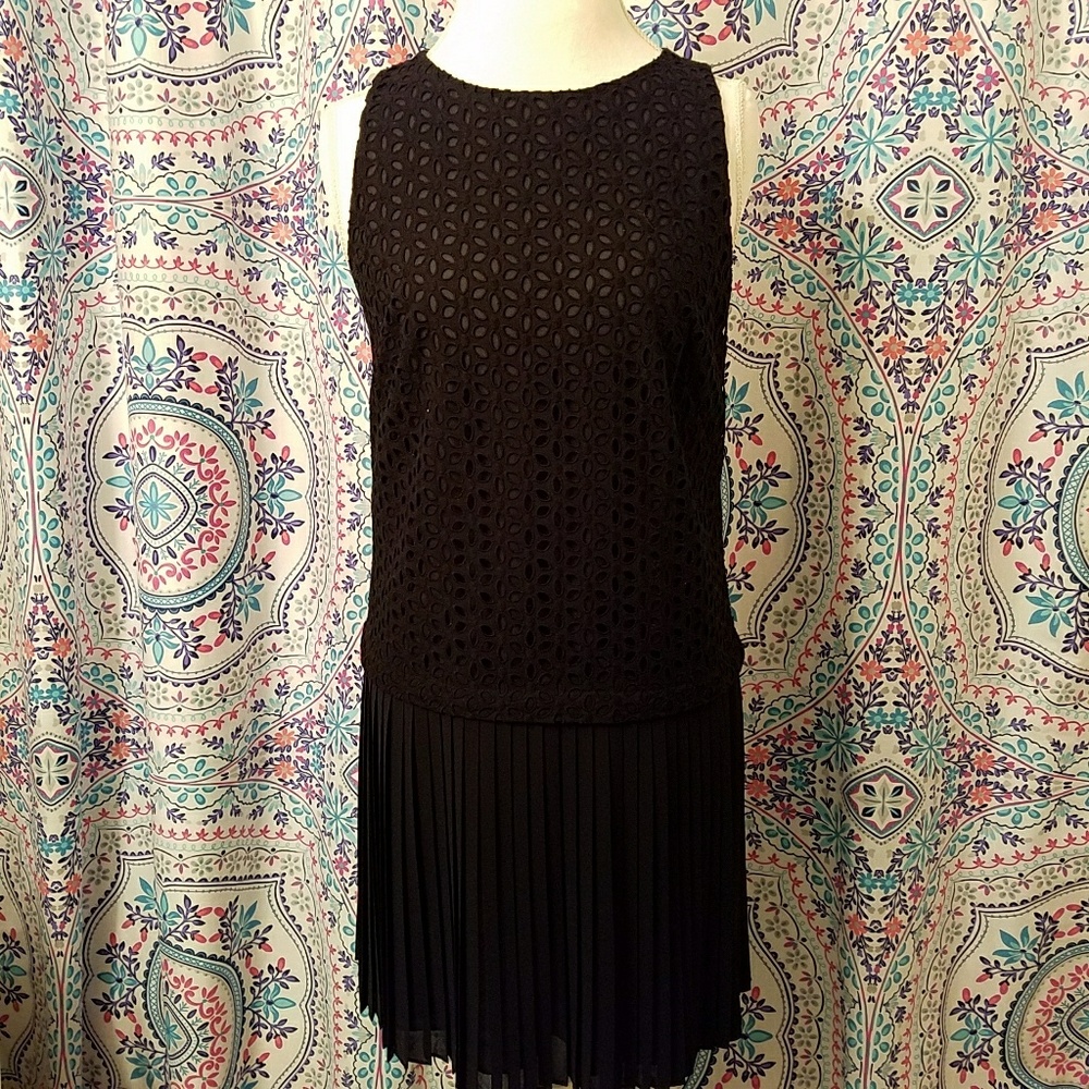 LOFT Eyelet Detail Drop Waist Cocktail Dress